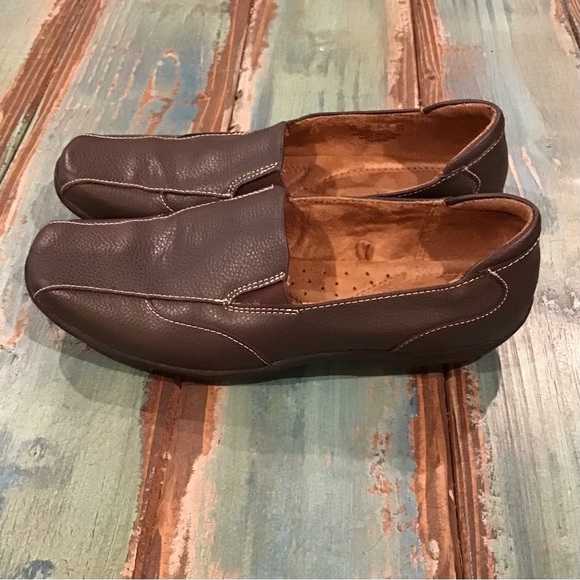 Naturalizer 8W Forego Leather Comfort Shoes Slip On Flats Women’s Loafers Brown - Picture 9 of 9